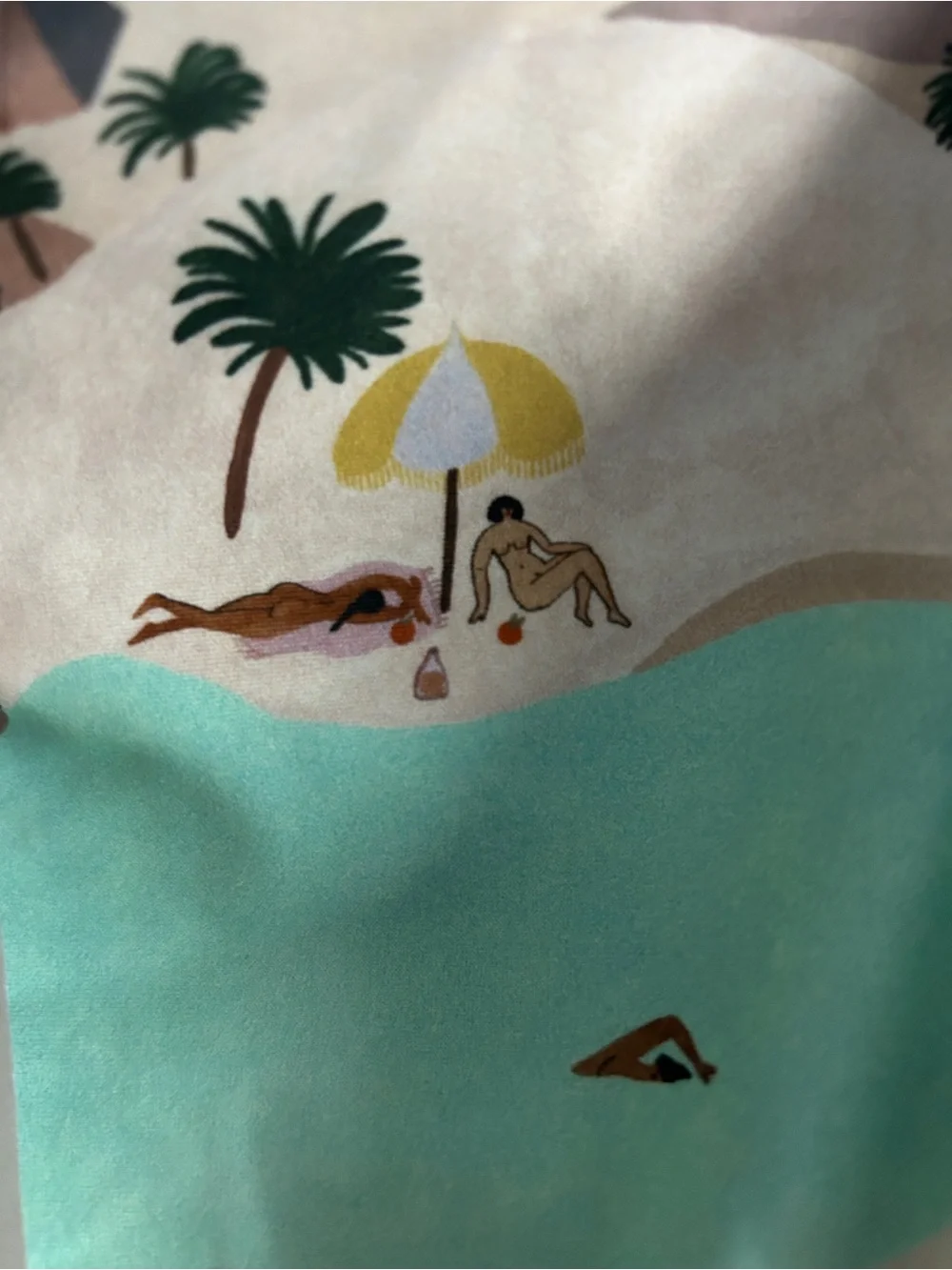 Anthropologie High-Waist Swim Bottoms in Isabelle Felin Beach Print